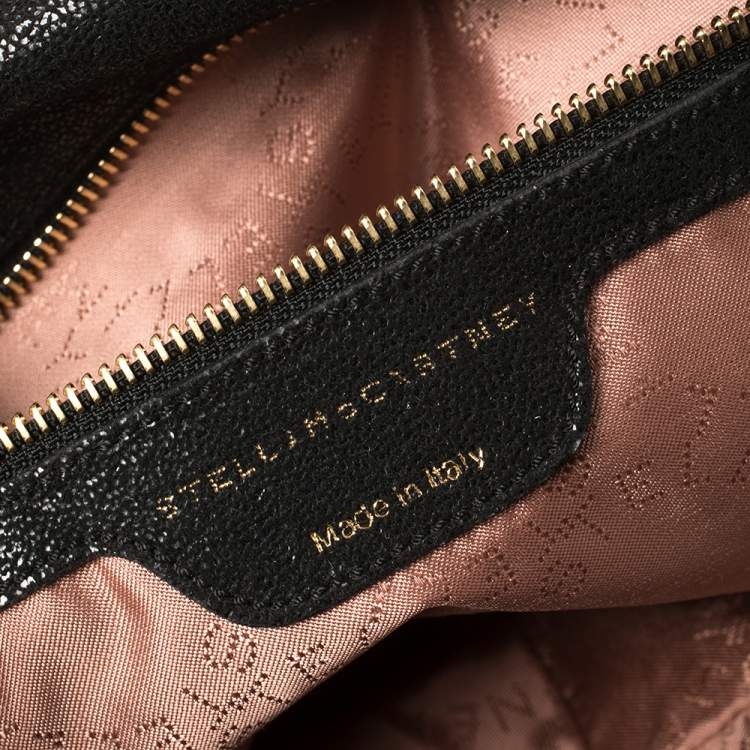 Pre Owned Stella McCartney Black Faux Leather Falabella Flap Shoulder Bag