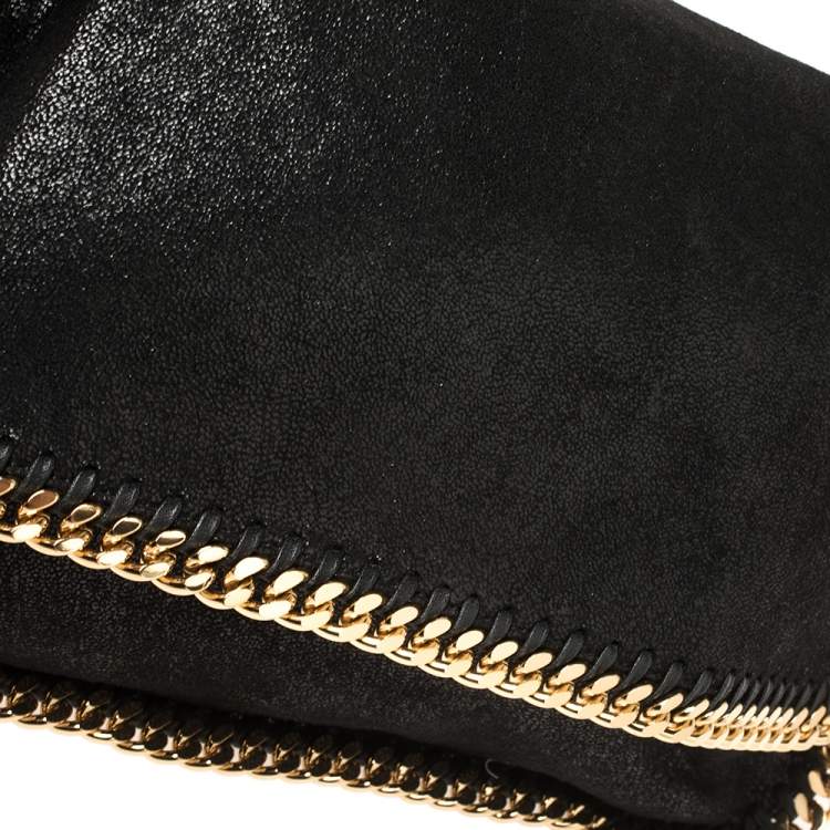 Pre Owned Stella McCartney Black Faux Leather Falabella Flap Shoulder Bag