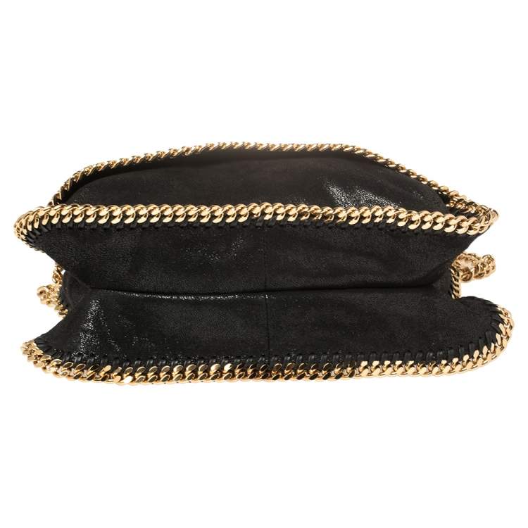 Pre Owned Stella McCartney Black Faux Leather Falabella Flap Shoulder Bag