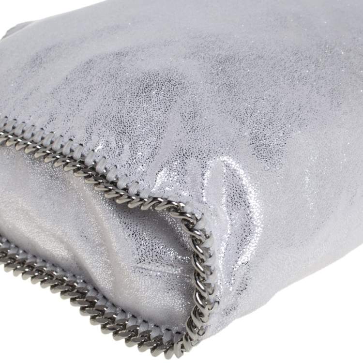 Pre Owned Stella McCartney Silver Shimmery Faux Leather Small Falabella Tote