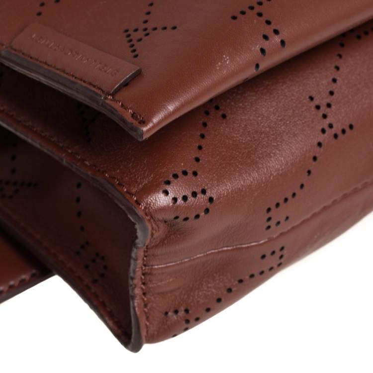 Pre Owned Stella McCartney Brown Monogram Faux Leather Utility Belt Bag