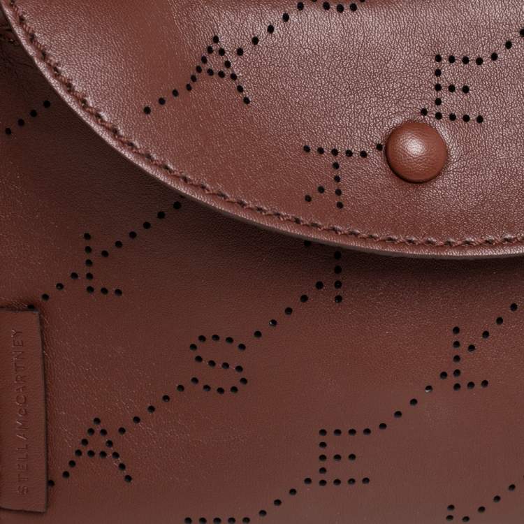 Pre Owned Stella McCartney Brown Monogram Faux Leather Utility Belt Bag