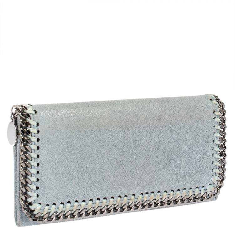 Pre Owned Stella McCartney Blue Faux Leather Falabella Wallet