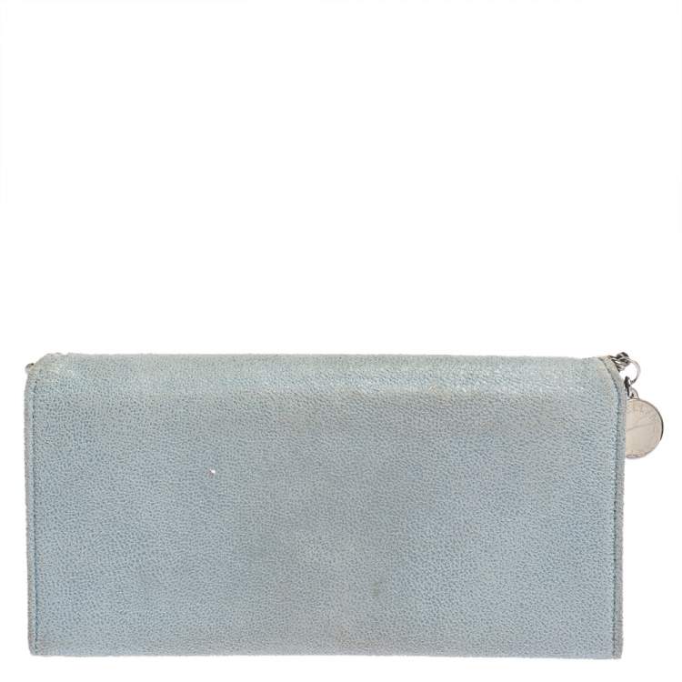 Pre Owned Stella McCartney Blue Faux Leather Falabella Wallet