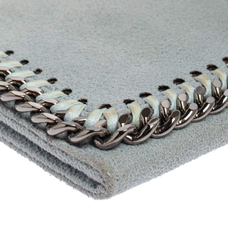 Pre Owned Stella McCartney Blue Faux Leather Falabella Wallet