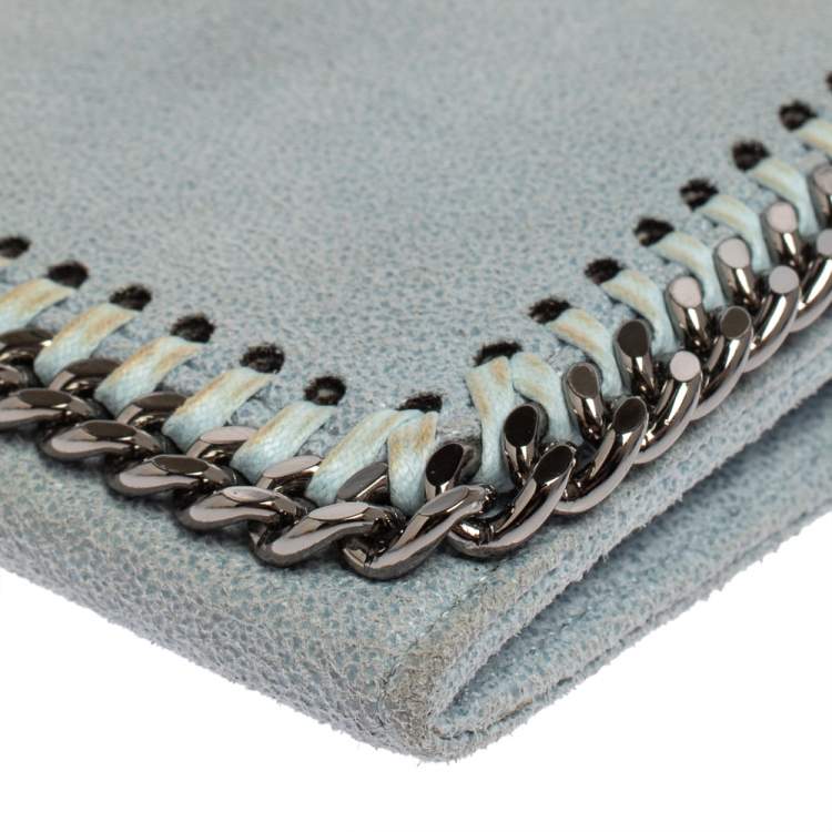 Pre Owned Stella McCartney Blue Faux Leather Falabella Wallet