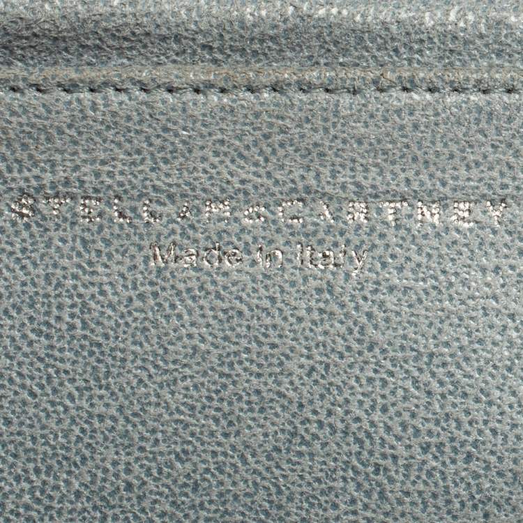 Pre Owned Stella McCartney Blue Faux Leather Falabella Wallet