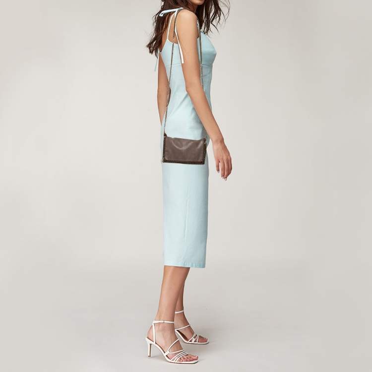 مملوكة مسبقًا Stella McCartney Dark Beige Faux Suede Falabella Crossbody Bag