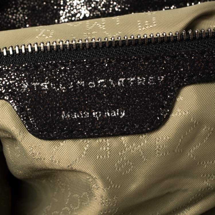 مملوكة مسبقًا Stella McCartney Metallic Black Faux Leather Small Falabella Tote
