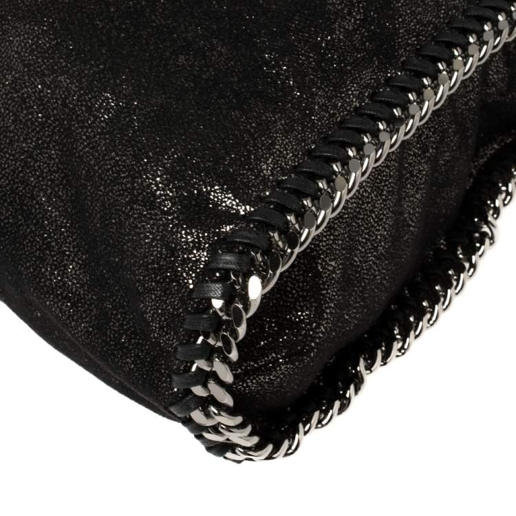 مملوكة مسبقًا Stella McCartney Metallic Black Faux Leather Small Falabella Tote