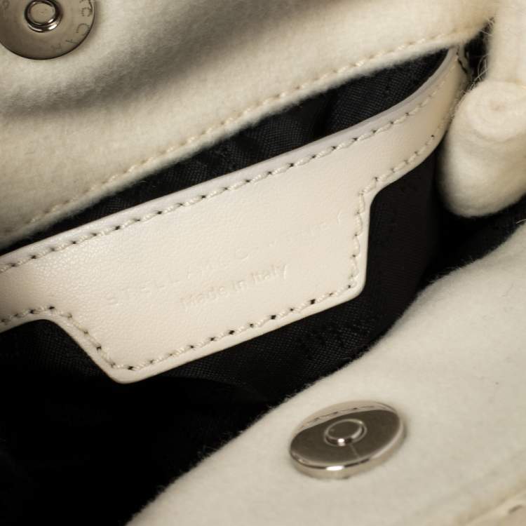 مملوكة مسبقًا Stella McCartney Cream Faux Fur Tiny Falabella Crossbody Bag