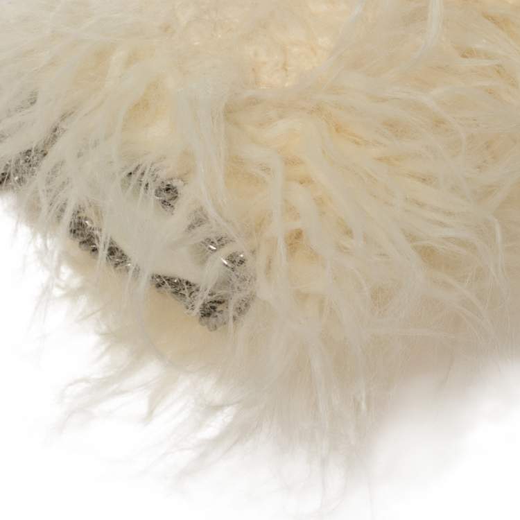 مملوكة مسبقًا Stella McCartney Cream Faux Fur Tiny Falabella Crossbody Bag