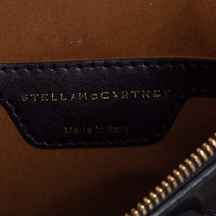 Pre Owned Stella McCartney Black Faux Leather Zipper Embellished Cavendish Clutch
