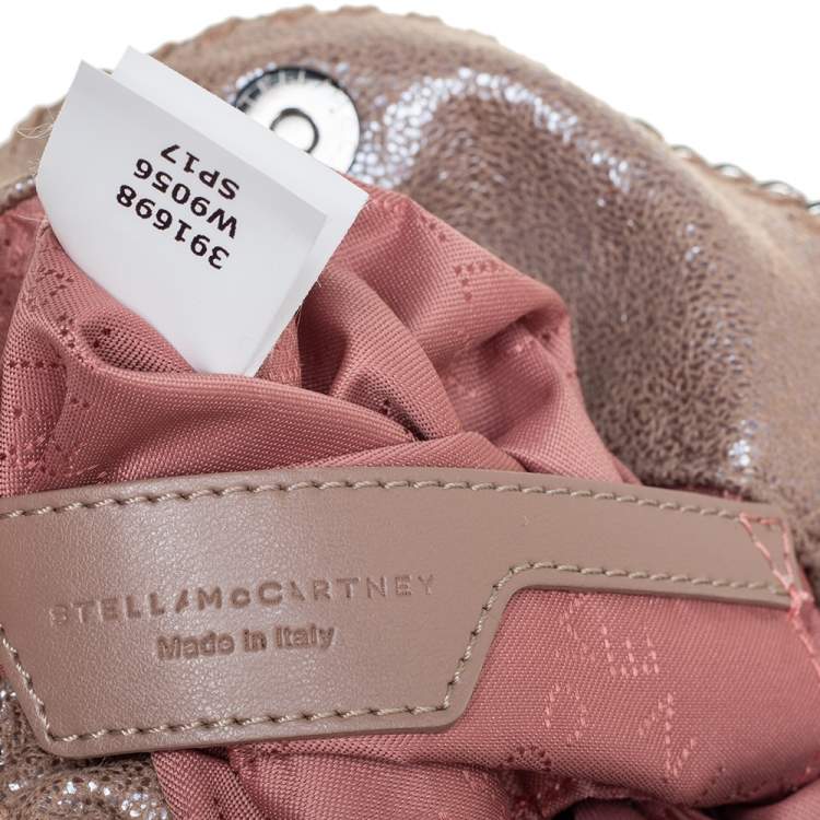 Pre Owned Stella McCartney Metallic Beige Faux Leather Tiny Falabella Shoulder Bag