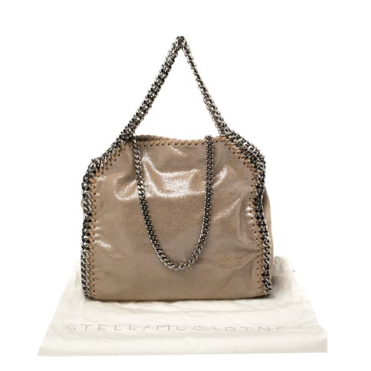 Pre Owned Stella McCartney Beige Faux Leather Mini Falabella Shaggy Deer Tote