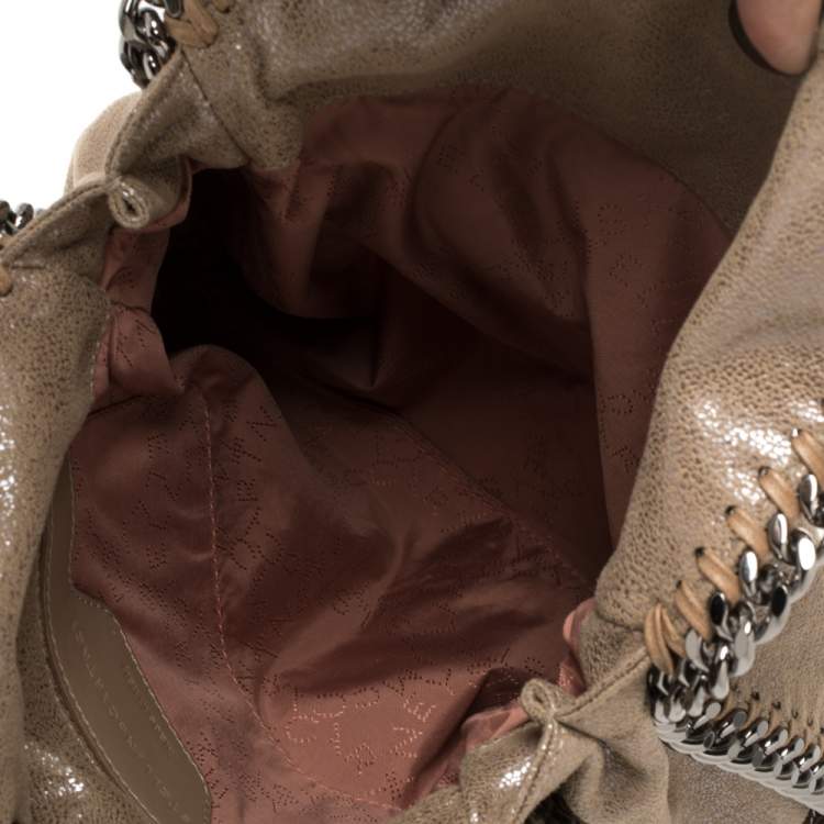 Pre Owned Stella McCartney Beige Faux Leather Mini Falabella Shaggy Deer Tote