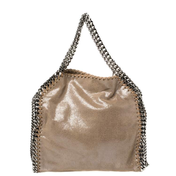 Pre Owned Stella McCartney Beige Faux Leather Mini Falabella Shaggy Deer Tote