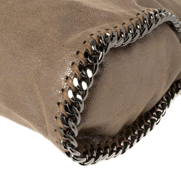 Pre Owned Stella McCartney Beige Faux Leather Mini Falabella Shaggy Deer Tote