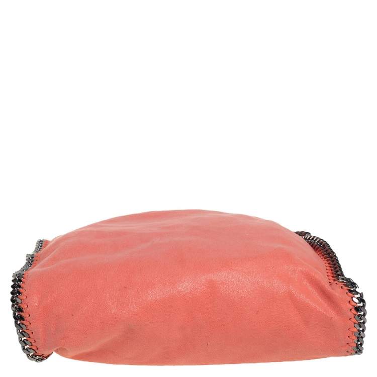 Pre Owned Stella McCartney Coral Orange Faux Suede Small Falabella Tote