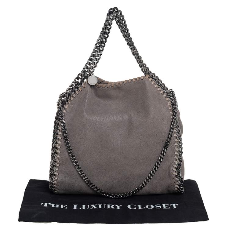 Pre Owned Stella McCartney Grey Faux Leather Mini Falabella Tote