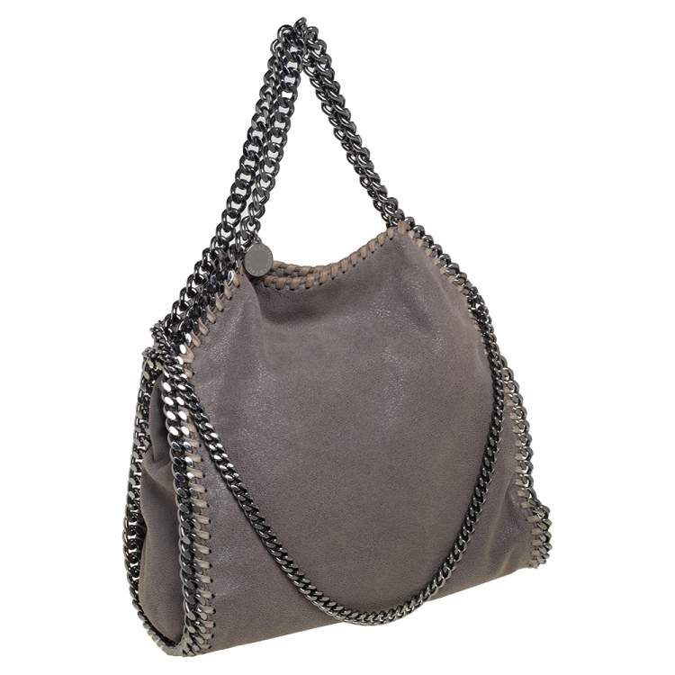 Pre Owned Stella McCartney Grey Faux Leather Mini Falabella Tote