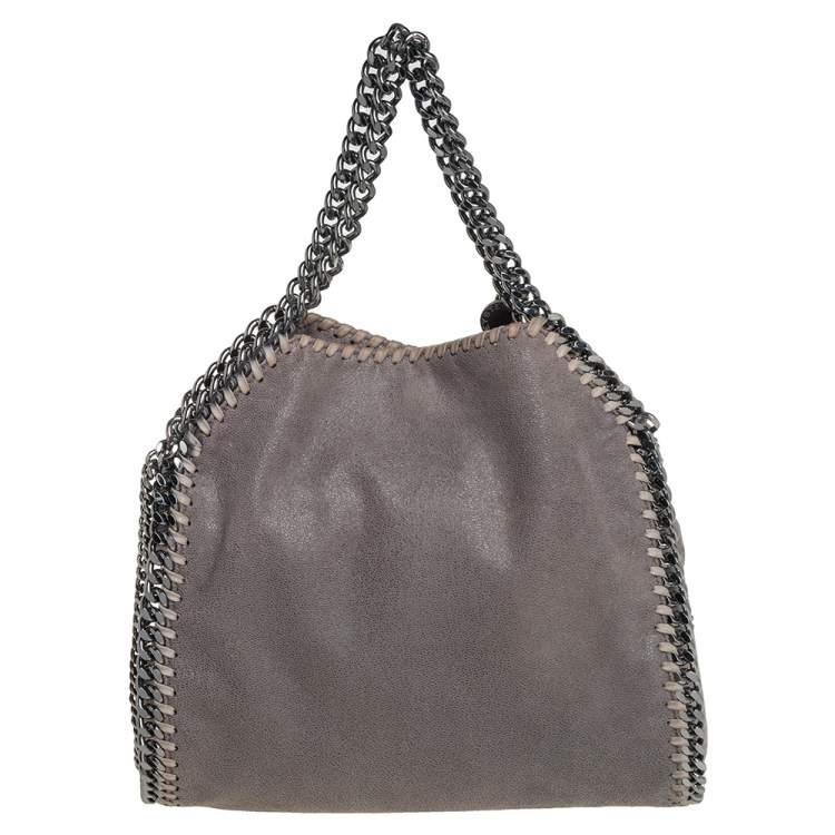 Pre Owned Stella McCartney Grey Faux Leather Mini Falabella Tote