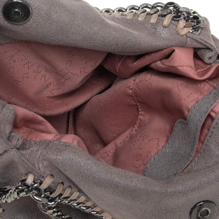 Pre Owned Stella McCartney Grey Faux Leather Mini Falabella Tote