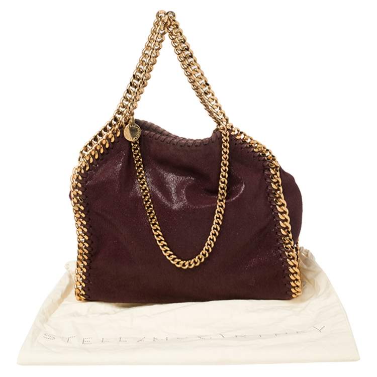Pre Owned Stella McCartney Burgundy Faux Leather Mini Falabella Tote