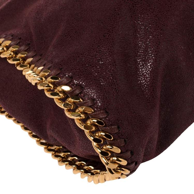 Pre Owned Stella McCartney Burgundy Faux Leather Mini Falabella Tote