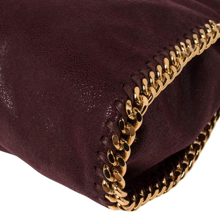Pre Owned Stella McCartney Burgundy Faux Leather Mini Falabella Tote