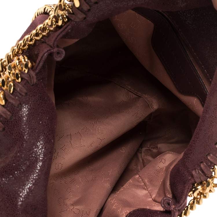 Pre Owned Stella McCartney Burgundy Faux Leather Mini Falabella Tote
