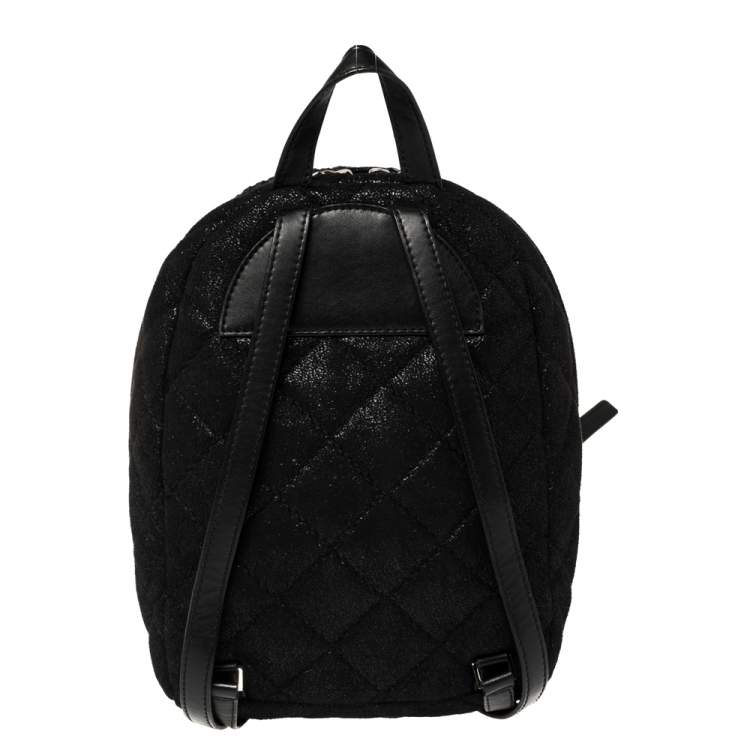 Pre Owned Stella McCartney Black Faux Leather Falabella Backpack