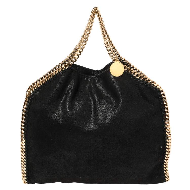 Pre Owned Stella McCartney Black Faux Leather Small Falabella Tote