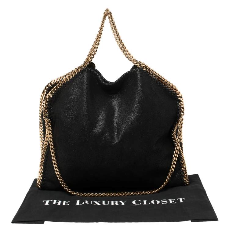Pre Owned Stella McCartney Black Faux Leather Small Falabella Tote