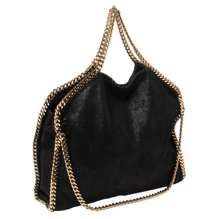 Pre Owned Stella McCartney Black Faux Leather Small Falabella Tote