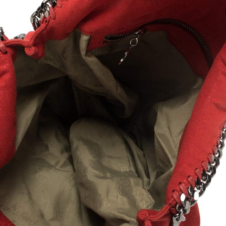 Pre Owned Stella McCartney Red Faux Suede Small Falabella Tote