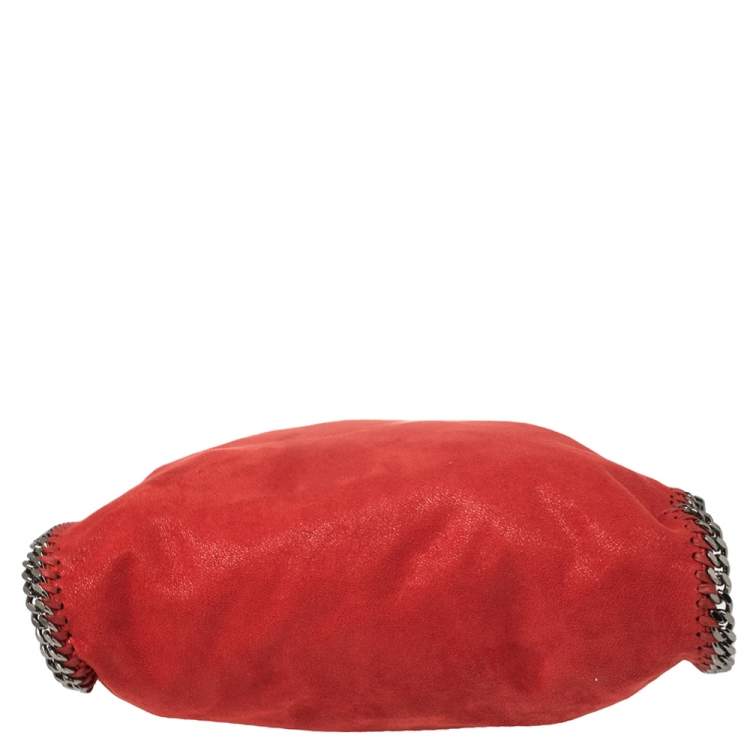 Pre Owned Stella McCartney Red Faux Suede Small Falabella Tote