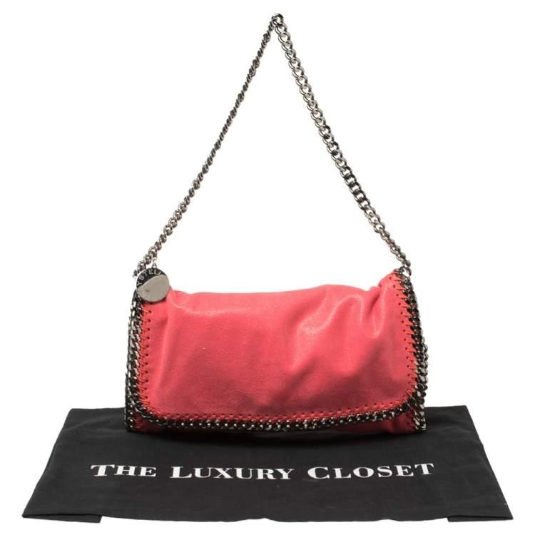 مملوكة مسبقًا Stella McCartney Coral Orange Faux Suede Falabella Flap Shoulder Bag