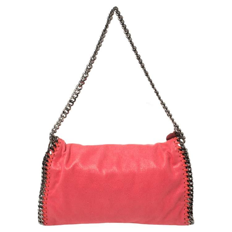 مملوكة مسبقًا Stella McCartney Coral Orange Faux Suede Falabella Flap Shoulder Bag
