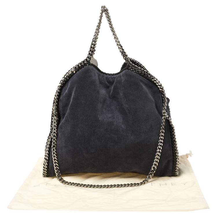 مملوكة مسبقًا Stella McCartney Grey Velvet and Faux Leather Small Falabella Tote