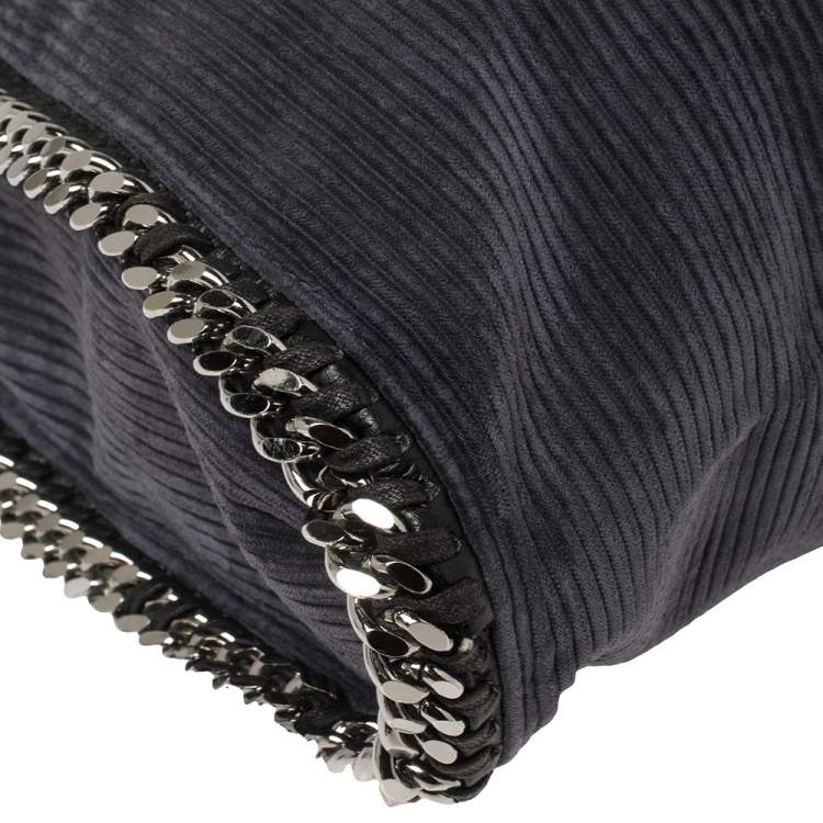مملوكة مسبقًا Stella McCartney Grey Velvet and Faux Leather Small Falabella Tote