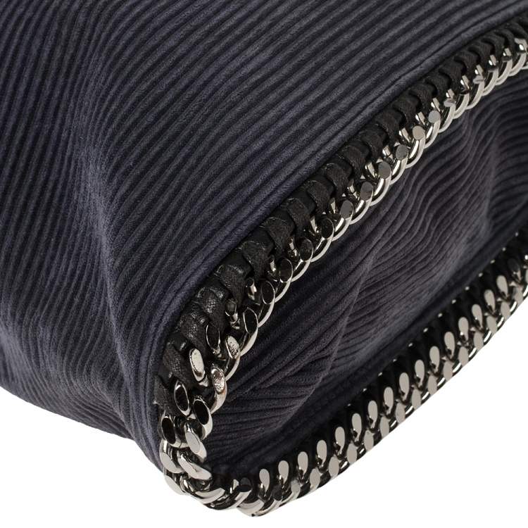 مملوكة مسبقًا Stella McCartney Grey Velvet and Faux Leather Small Falabella Tote