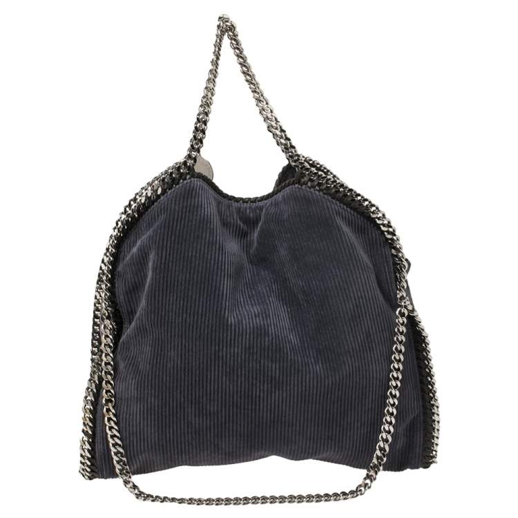 مملوكة مسبقًا Stella McCartney Grey Velvet and Faux Leather Small Falabella Tote
