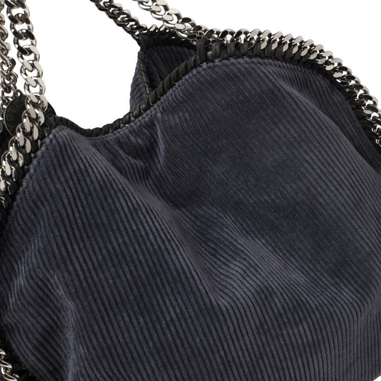 مملوكة مسبقًا Stella McCartney Grey Velvet and Faux Leather Small Falabella Tote