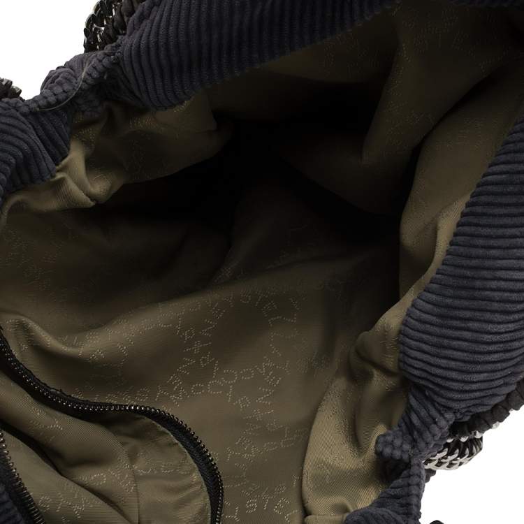 مملوكة مسبقًا Stella McCartney Grey Velvet and Faux Leather Small Falabella Tote