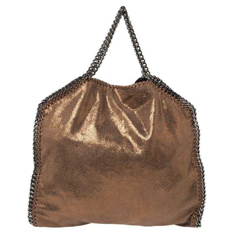 مملوكة مسبقًا Stella McCartney Metallic Brown Faux Leather Small Falabella Tote