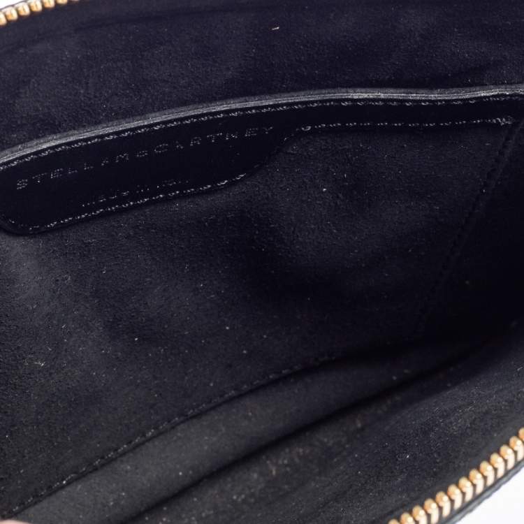 Pre Owned Stella McCartney Black/Brown Faux Leather and Calfhair Leopard Clutch