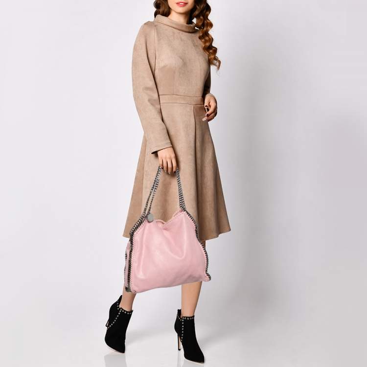 Pre Owned Stella McCartney Pink Faux Suede Small Falabella Tote