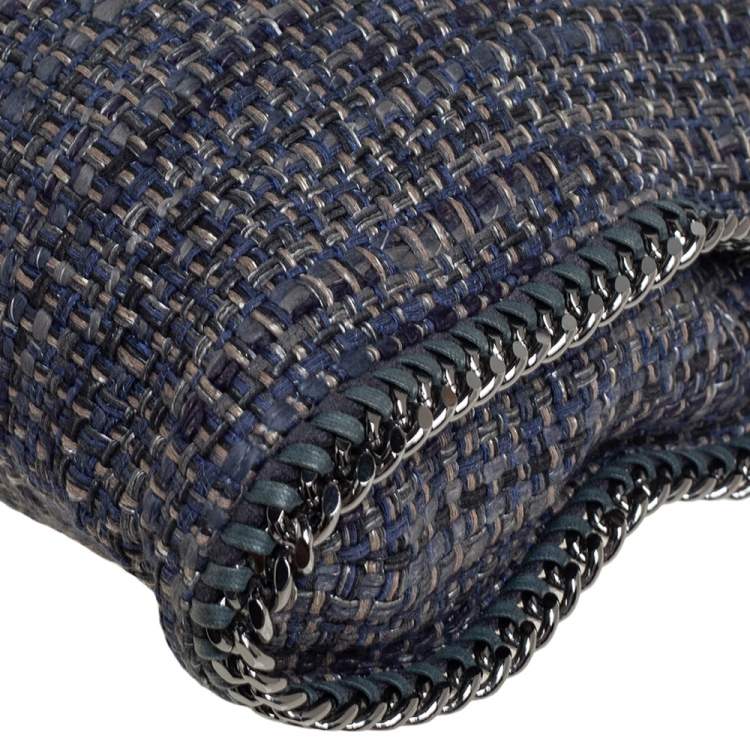 Pre Owned Stella McCartney Blue/Grey Tweed Small Falabella Tote