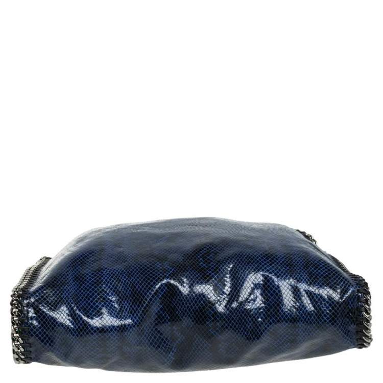 مملوكة مسبقًا Stella McCartney Blue/Black Faux Python Embossed Leather Small Falabella Tote 